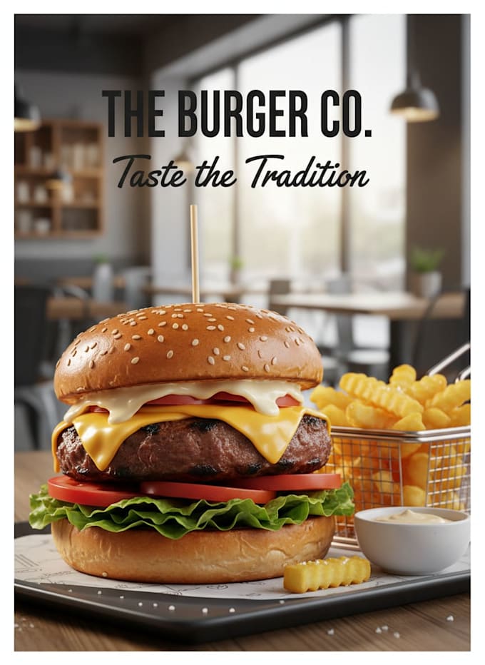do design poster for burger restaurant