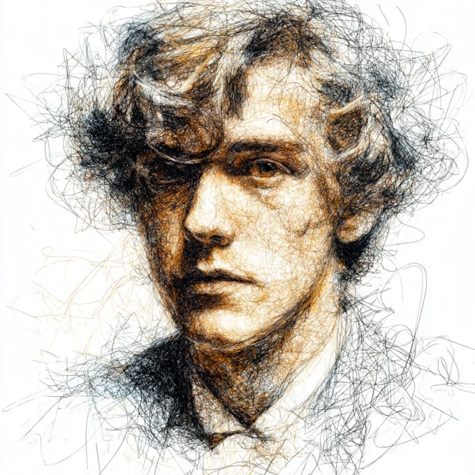 draw your portrait in scribble art style