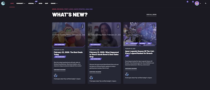 create a gaming blog website with SEO built in