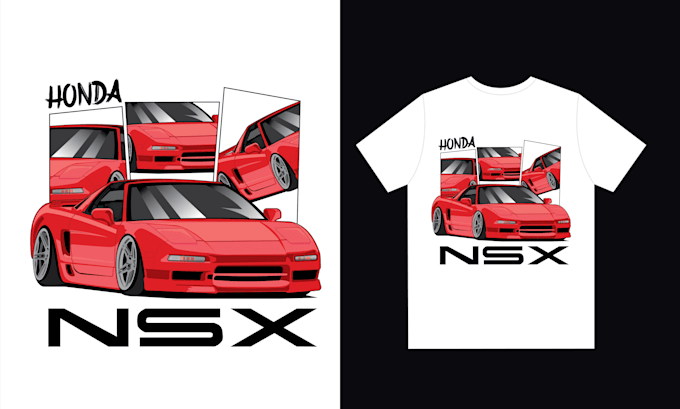 design custom automotive car t shirt vector illustration