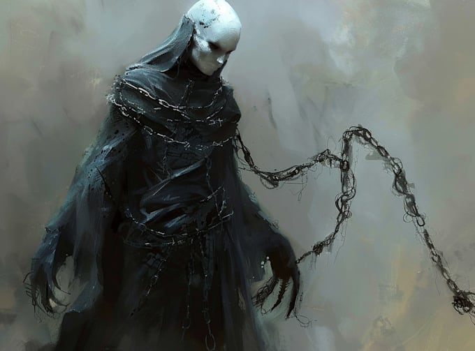 create dark character art illustration