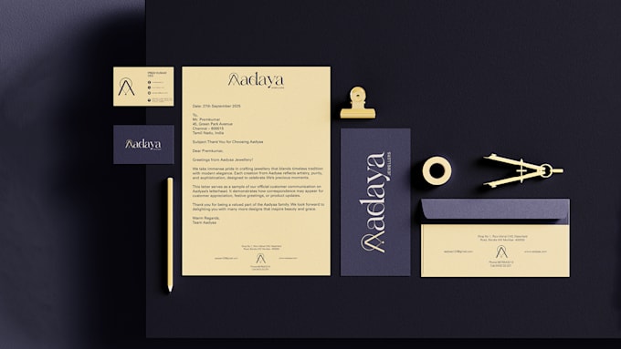 create modern business card, letterhead and envelope design