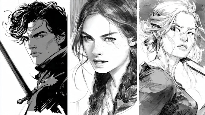 draw black and white illustrations