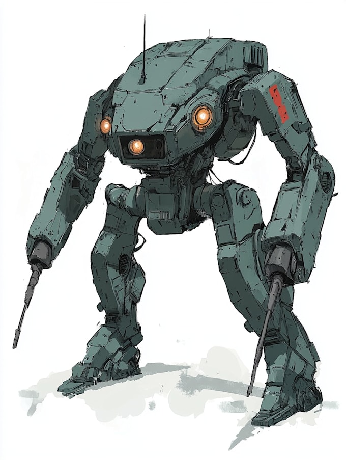 design a custom mecha robot mascot logo