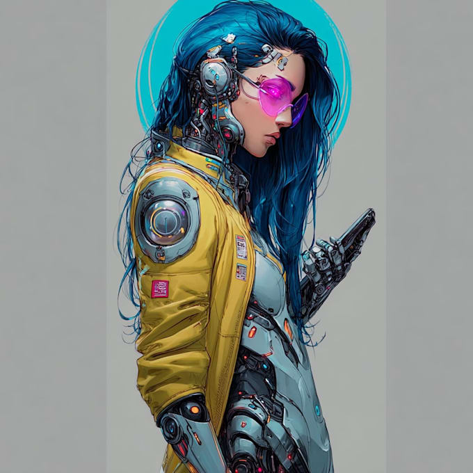 draw cyberpunk character art