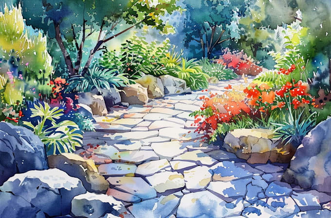 make watercolor landscape design