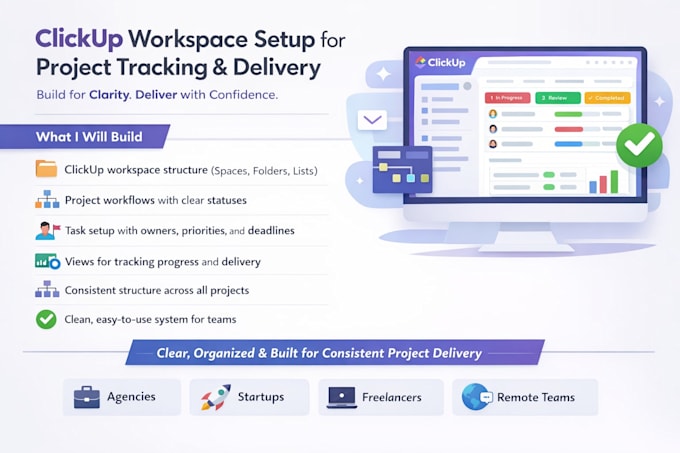 build a complete clickup workspace for projects tracking and delivery