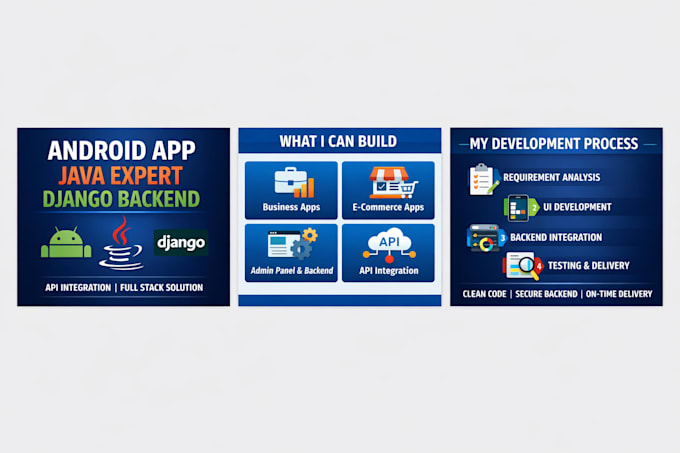 develop android app using java with django rest api backend