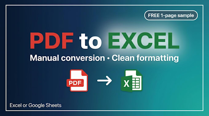 convert PDF to excel and do accurate data entry