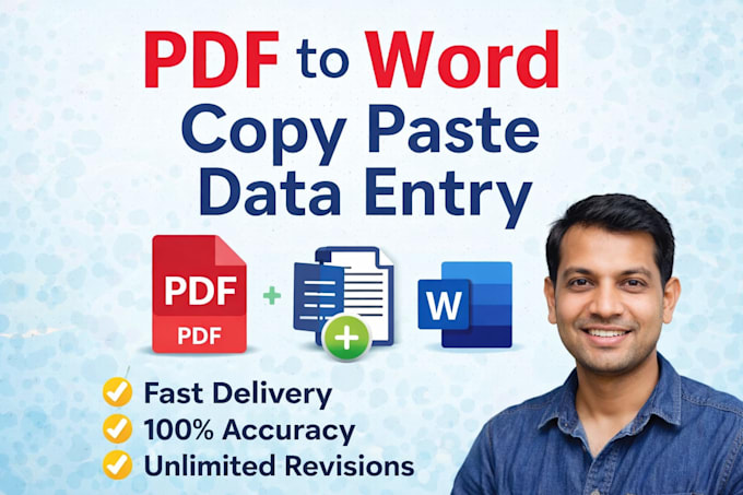 Do fast copy paste , pdf to word ,excel typing by Typing_28 | Fiverr
