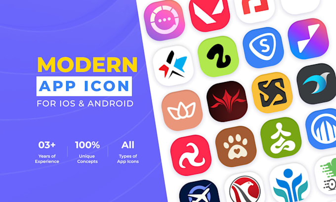 design app logo or app icon for ios and android