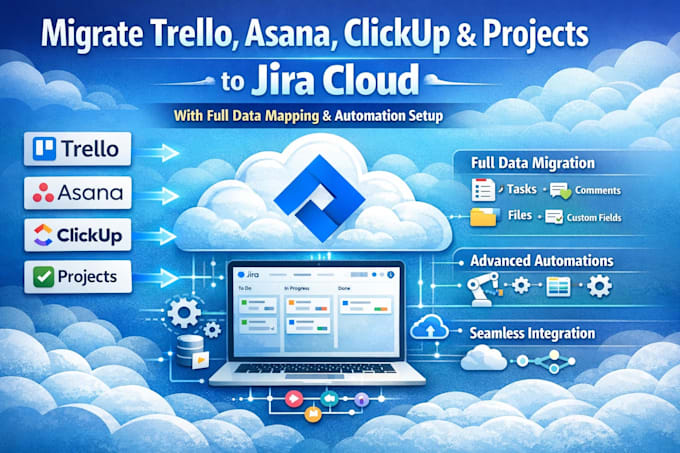 migrate trello asana clickup projects to jira cloud with full data mapping