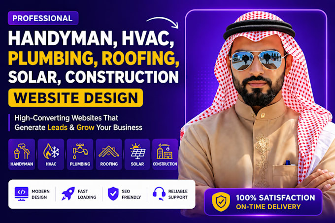 build handyman website design hvac plumbing roofing solar contractor website