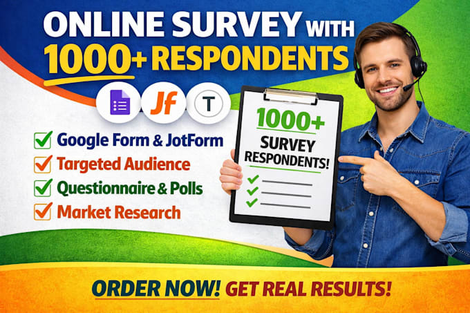 conduct online survey with over 1000 respondents via google forms jotform
