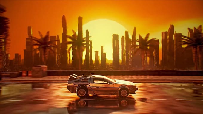 do synthwave loop animation your car