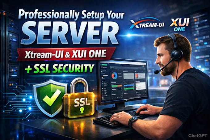 professionally setup your server using xtream ui, xui one with ssl security