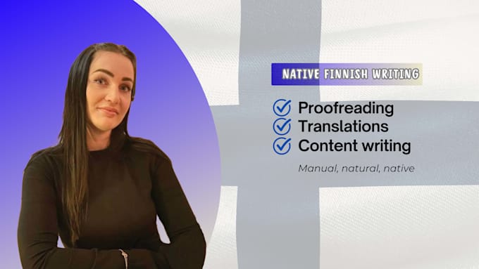 provide finnish translation, proofreading, and content