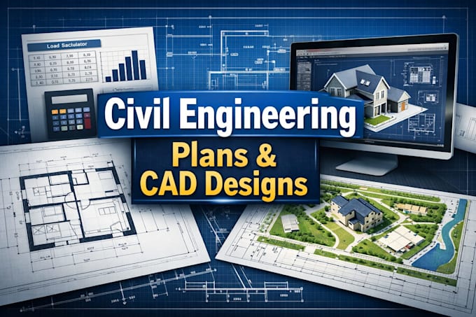 do civil engineering site plan, load calculation, floor plan, cad design