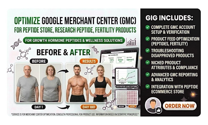 optimize google merchant center gmc peptide store research peptide fertility str
