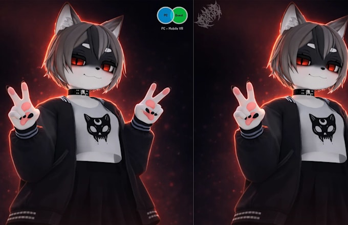 create custom anime vrchat avatar with toggles and quest support for vtubers