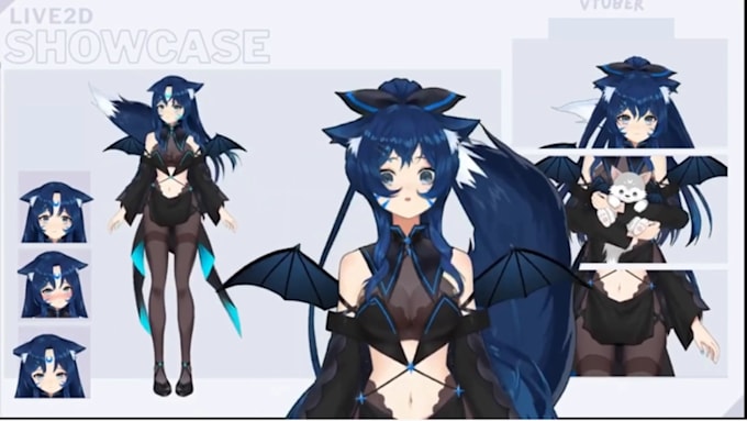 draw and 2d vtuber model, 3d v tuber , v tuber, vtuber rigging ,female vtuber