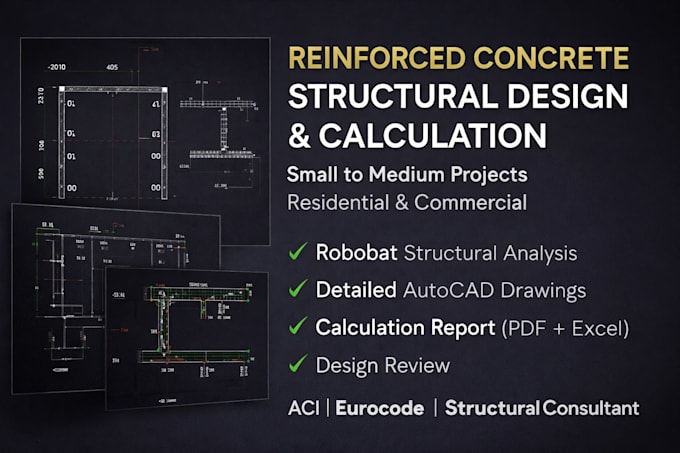 provide structural design and concrete calculations