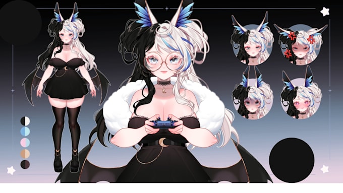 design and rigging 2d vtuber model, vtuber avatar anime, live2d vtuber
