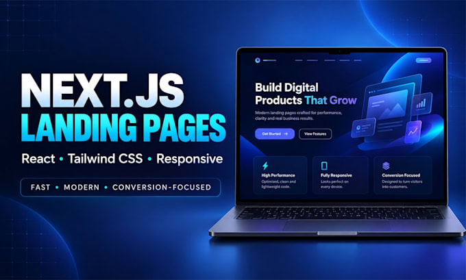 build a fast react and nextjs landing page that drives conversions