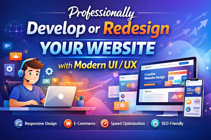 professionally develop or redesign your website with modern UI UX