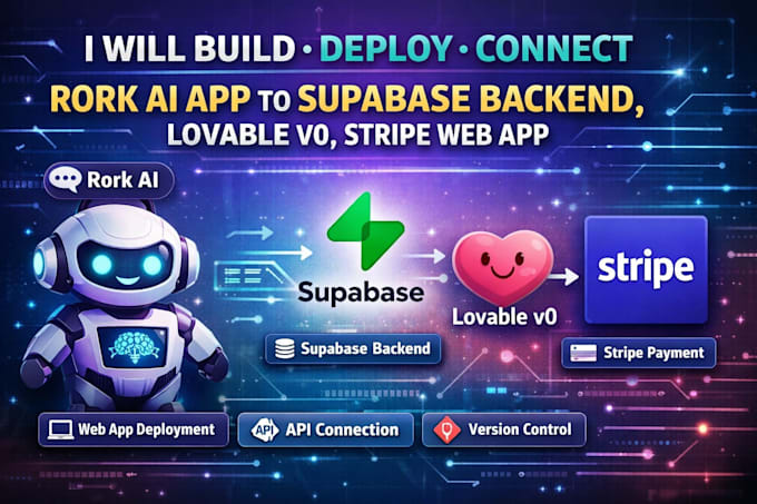 Bouw, implementeer en verbind rork ai app met supabase backend, lovable ...