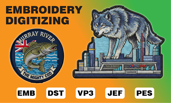 digitize hat logo patch into embroidery digitizing dst pes fast