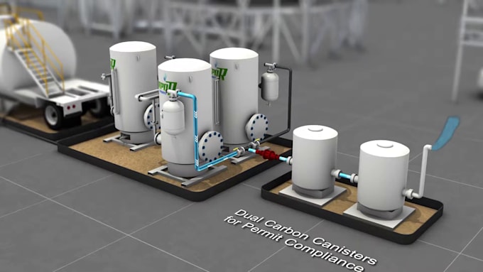 3d industrial animation chemical plant engineering process mechanical animation