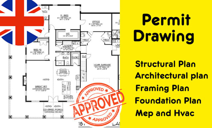 do licensed architect civil and structural engineer drawing for UK permit