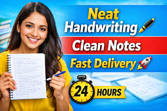 write neat handwritten notes and assignments