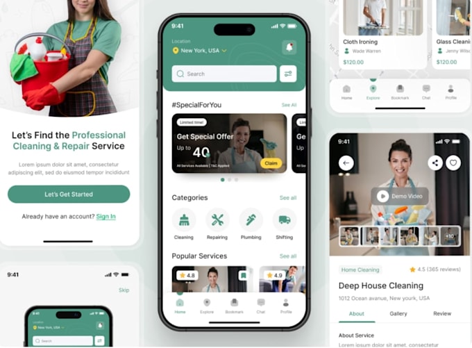 develop an ai powered laundry pickup and delivery mobile app