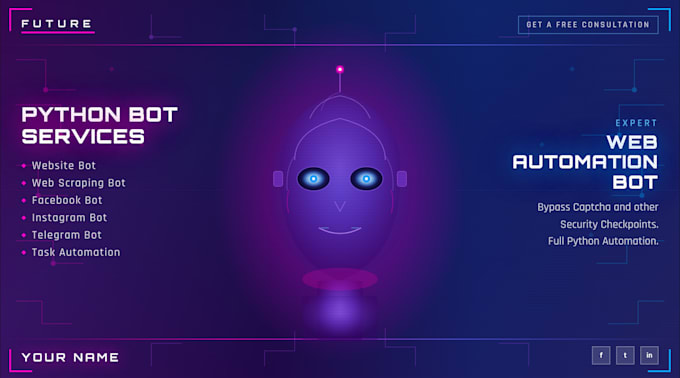 create bot , automate job, scripts in python , python project