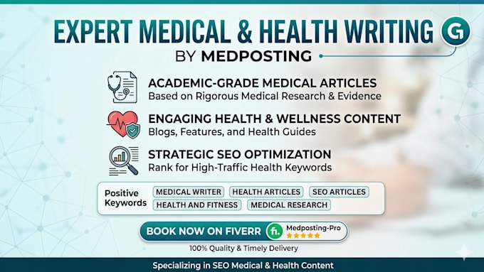 write SEO medical articles, health blogs, and research content