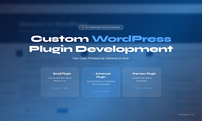 develop a custom wordpress plugin powered by ai