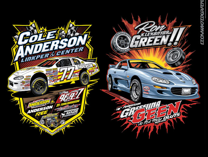create a custom racing car illustration for t shirt design