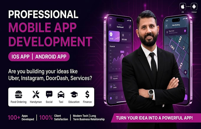 build mobile app development ios app android app creation flutter app developer