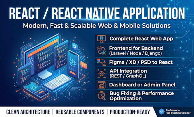 build a professional react js or react native application