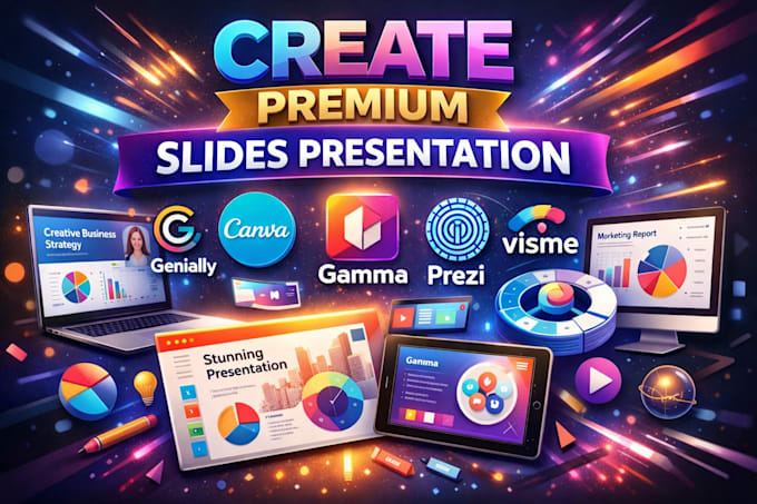 create premium genially canva gamma prezi powerpoint slides visme presentation