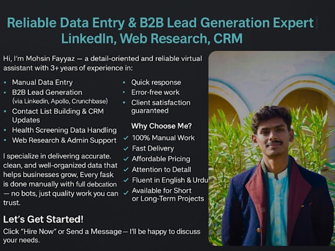 do b2b lead generation, data entry, and email list building
