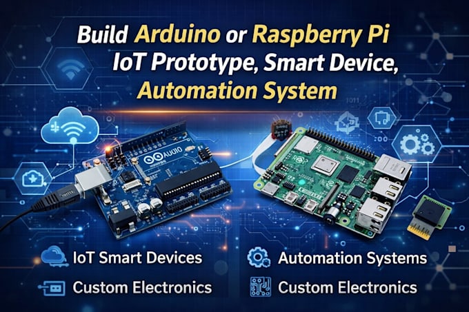 build arduino or raspberry pi iot prototype, smart device, automation system