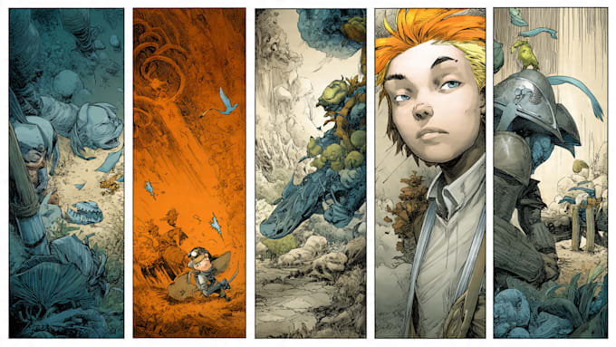draw comic art for books, panels, and characters