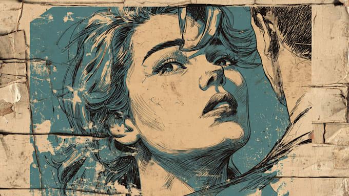 draw old retro distressed comic illustration