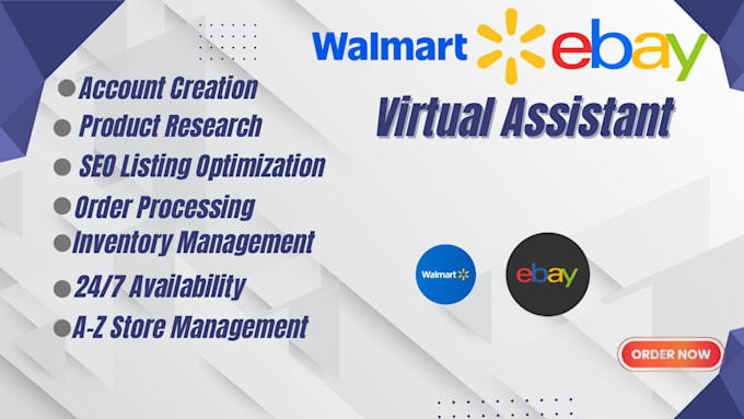 be your walmart  and ebay  VA for 2 step dropshipping and wfs
