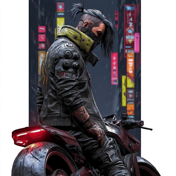 Draw futuristic scifi, mecha, and cyberpunk character art by ...