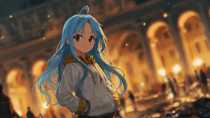 draw original character and anime background