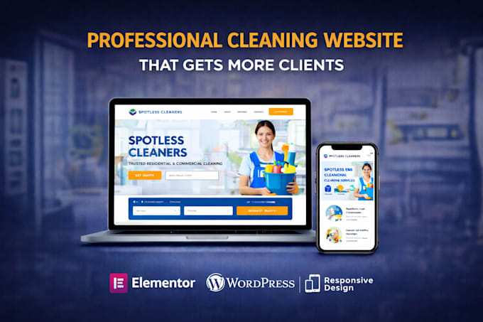 create professional cleaning service website using wordpress elementor